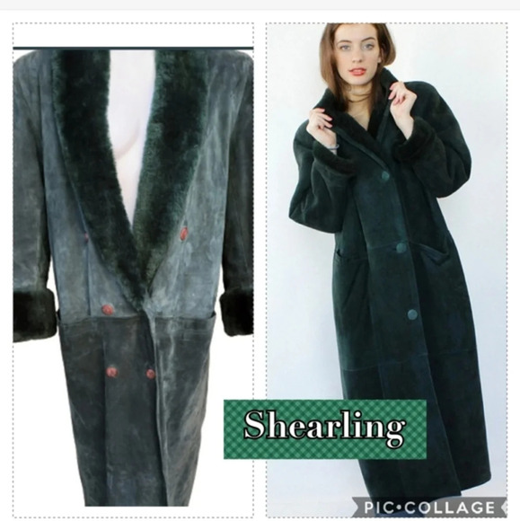 Vintage Shearling‎ & suede jacket . XL